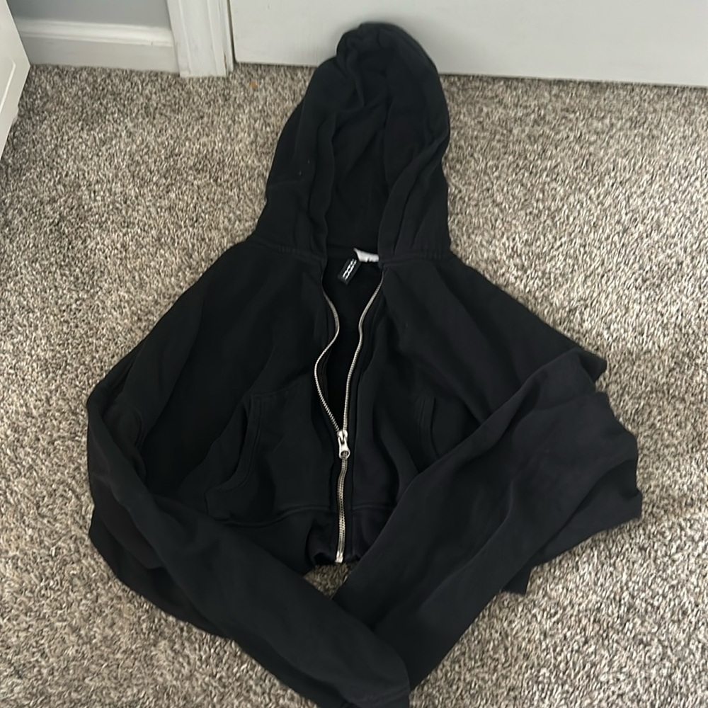 H&M Cropped Black Hoodie